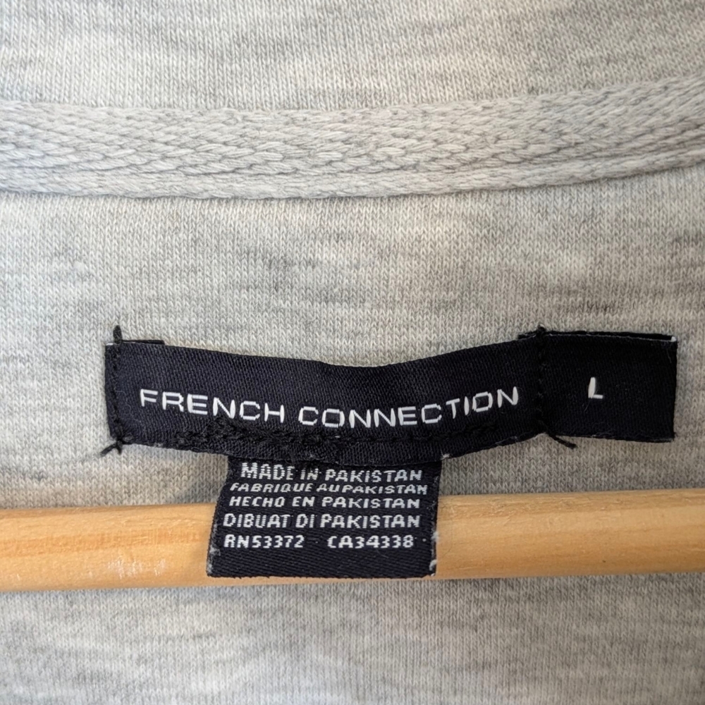 French Connection Light Gray Quarter-Zip Pullover – Men’s Large - Picture 4 of 9